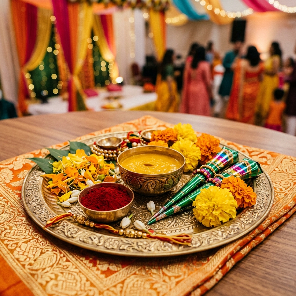 Haldi Mehndi Plate - Wedding Item